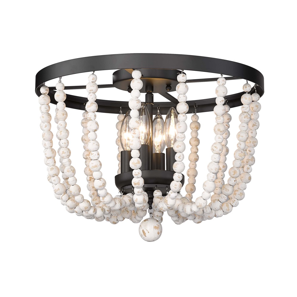 Wry Lighting Tabitha 4-light Flush Mount in Matte Black